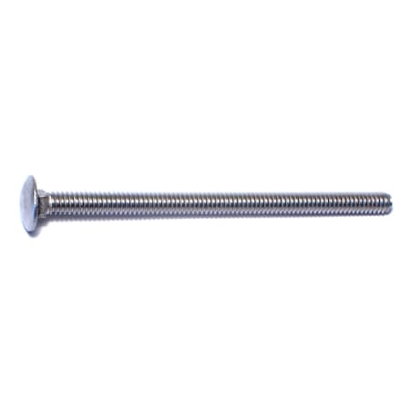 Carriage Bolt, Square Neck, 20 (Coarse), 4 in L, 18-8 Stainless Steel, 3 PK